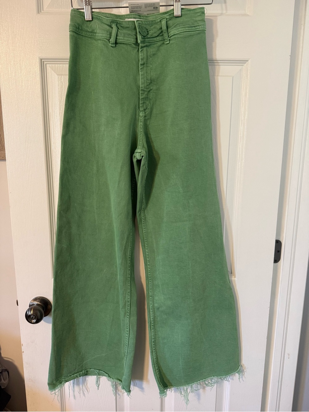 93. ZARA DISTRESSED BOTTOM WIDE LEG PANTS SZ 6
